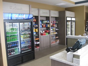 Breakroom Micro Market Fixtures In-Line Built In Configuration for Healthy Vending