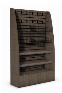 Micro-Market free standing merchandiser cabinet with amble space for dry goods