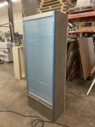 Rolling shutter door for food vending service cabinets