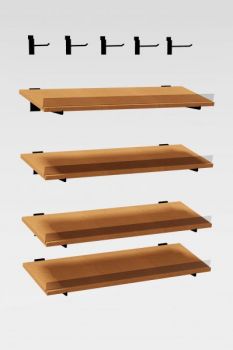 Hardware Package C - Hooks & Shelves for short 60" tall 36" to 42" wide merchandise display fixtures with or without a counter top.