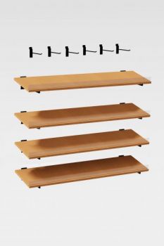 Hardware Package C - Hooks & Shelves for short 60" tall 48" wide merchandise display fixtures with or without a counter top.