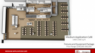 Medium Cafe Equipment and Millwork Layout with Pricing Image